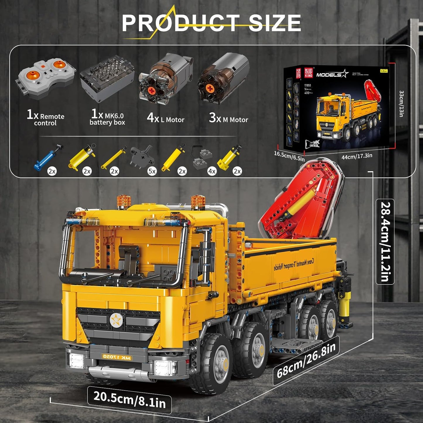 Mould King 17050 ACTROS SELF-LOADING CRANE