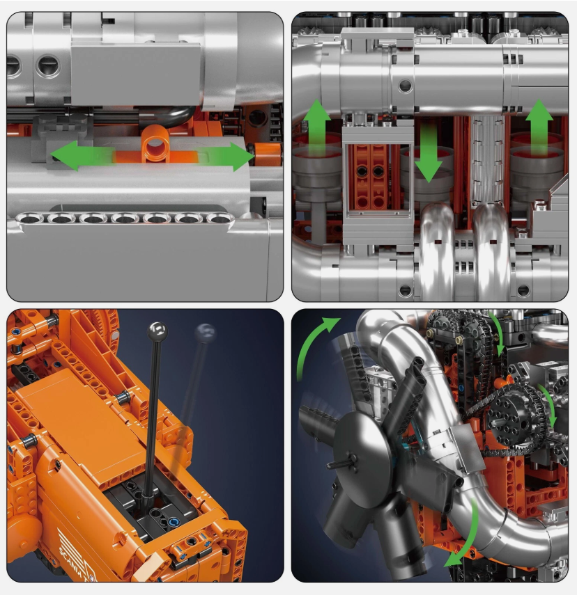 Mould King 10200 SCANIA TRUCK ENGINE + TRANSMISSION